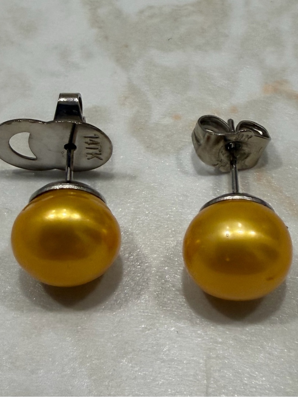 Gold Pearl Stud Earrings - Women Jewelry